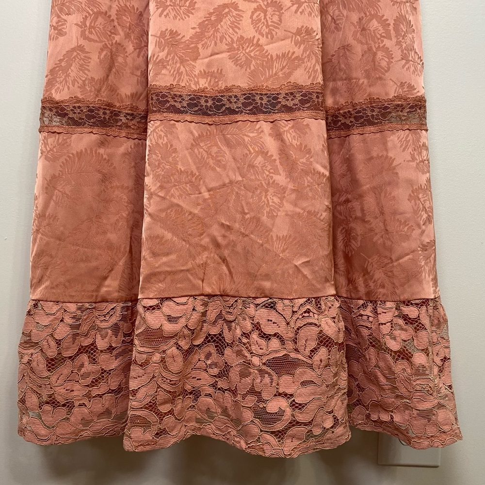 NWT Gimmicks x Rustic Bones Floral Jacquard Maxi Dress Coral sz Small - Picture 11 of 13